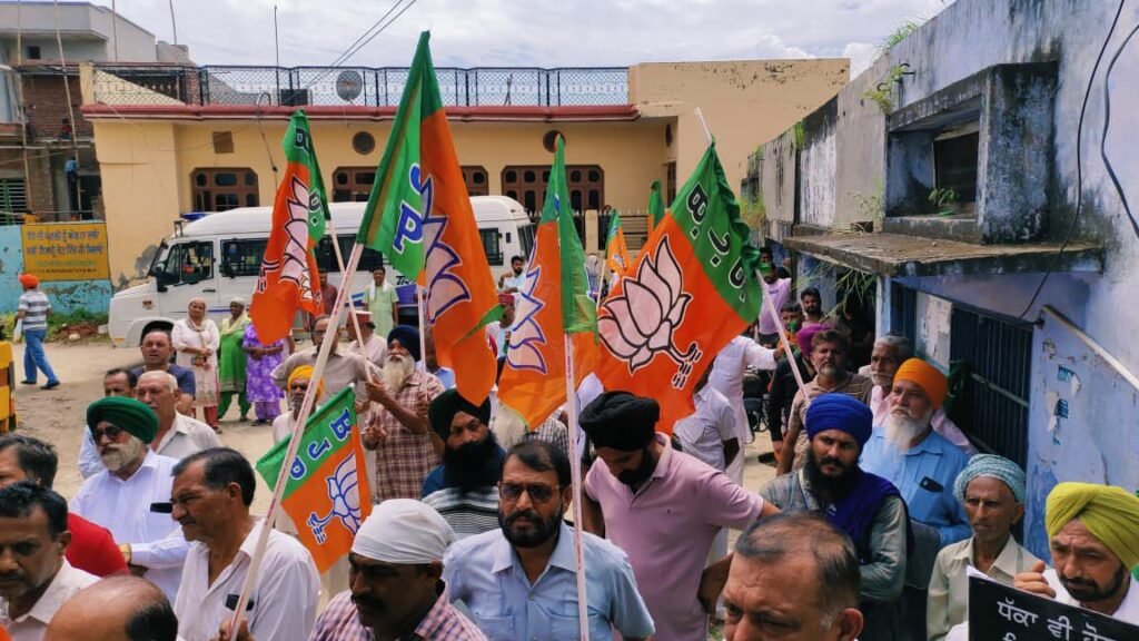 ਲਾਲਪੁਰਾ ਚ ਭਾਜਪਾ ਦਾ ਵਿਸ਼ੇਸ਼ ਸੇਵਾ ਕੈਂਪ ਪੁਲਿਸ ਨੇ ਰੋਕਿਆ 1000448355